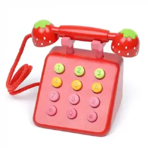Jucarie Telefon Retro cu Butoane si Receptor Rosu
