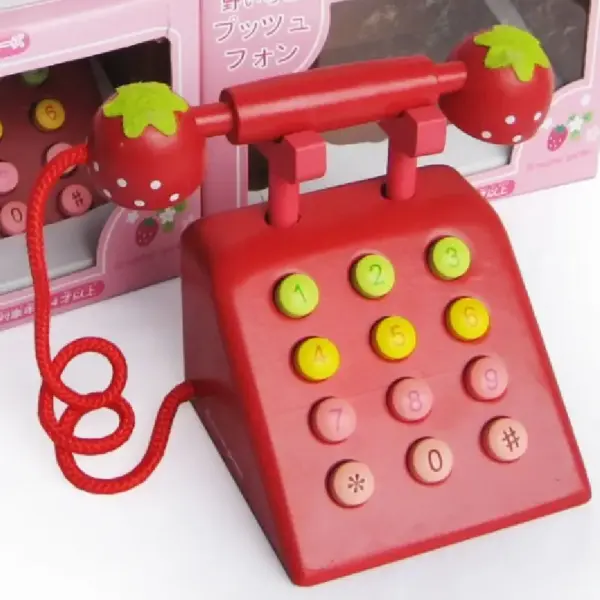 Jucarie Telefon Retro cu Butoane si Receptor Rosu