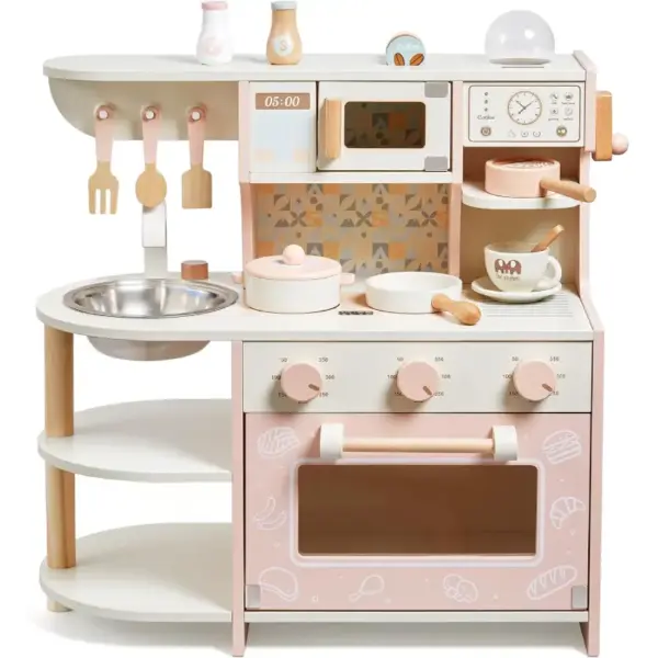 Bucatarie Caratoys din Lemn Deluxe Pastel