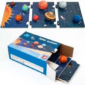 Puzzle 3D Sistemul Solar din Lemn Caratoys