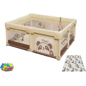 Panda Țarc Joacă 180x150 cu 60 Bile si Covoras