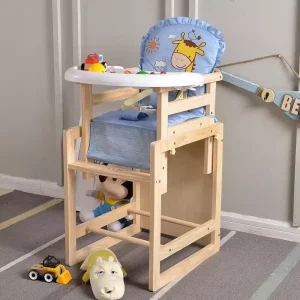 Scaun de Masa Multifunctional din Lemn pentru Bebelusi