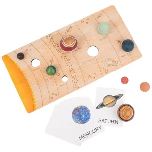 Set Educational Sistemul Solar 3D din Lemn
