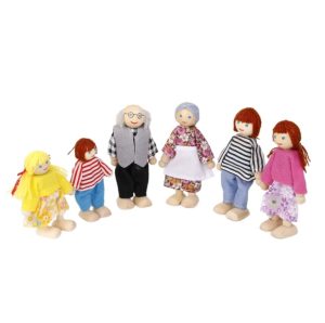 Set Sase Papusi din Lemn Familia Puppet