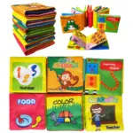 Set 6 Carticele Textile Senzoriale pentru Bebelusi Set 6 Carticele Textile Senzoriale pentru Bebelusi