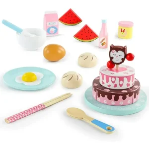 Set de Joaca Micul Dejun din Lemn 18 Piese