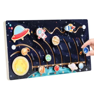 Sistemul Solar Puzzle Labirint din Lemn