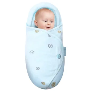 Sistem de Infasat tip Paturica Bumbac Bleu pentru Bebe