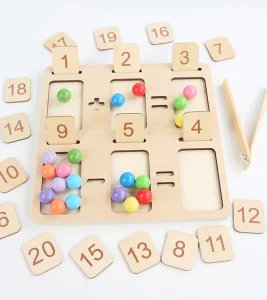 Joc Montessori Lemn 2in1 Asociere Cifre