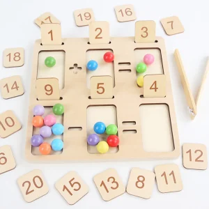 Joc Montessori Lemn 2in1 Asociere Cifre
