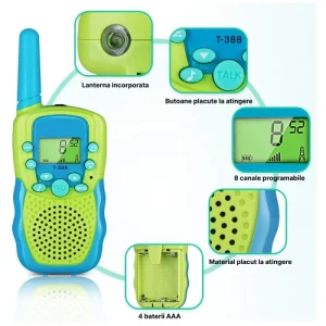 Talkie Walkie Set Doua Statii cu Lanterna Antena 8 Canale