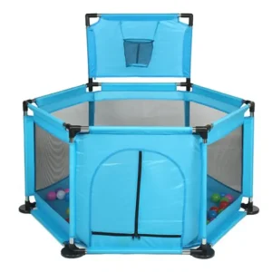 Tarc Joaca Bleu cu Cos Baschet si 40 Bile Colorate pentru Bebe