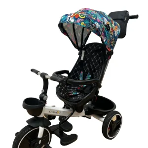 Tricicleta Evolutiva Pliabila cu Pozitie de Somn Scaun Reversibil Graffiti