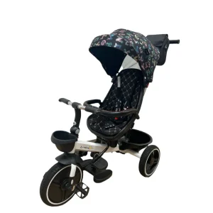 Tricicleta Evolutiva Pliabila cu Pozitie de Somn Scaun Reversibil Negru