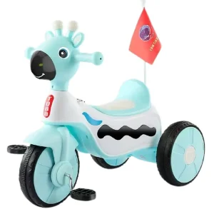 Tricicleta cu Pedale Muzica si Lumini Girafa Bleu