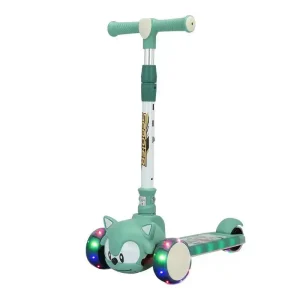 Trotineta Sonic Verde Pliabila si Roti cu Lumini
