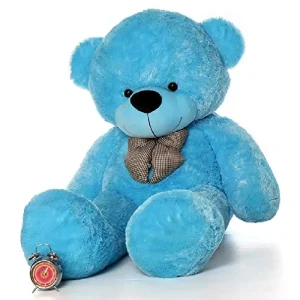 Urs Bleu Moale si Pufos cu Fundita 140cm