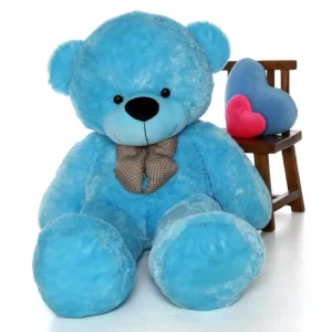 Urs Bleu Moale si Pufos cu Fundita 180cm
