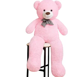 Urs Roz Moale si Pufos cu Fundita 140cm