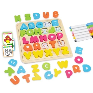 Puzzle Lemn Alfabet Litere Mari Tabla de Scris