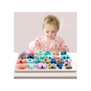 Puzzle Lemn Alfabet Litere Mari 3D
