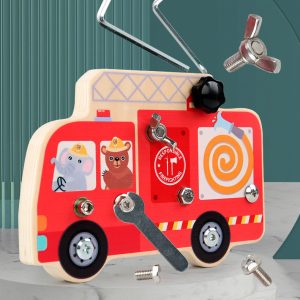Jucarie Montessori Autobuz Placa cu Suruburi