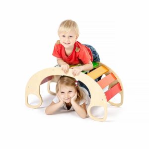 Balansoar Montessori Multifunctional Curcubeu din Lemn