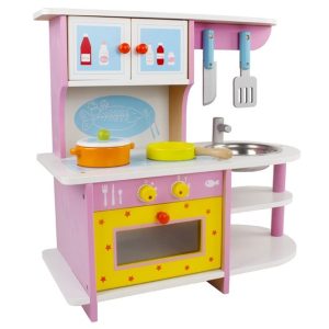 Bucatarie de Jucarie din Lemn cu Accesorii pentru Copii