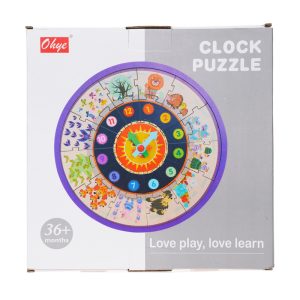 Jucarie Puzzle din Lemn Ceas cu Cifre si Animale