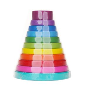 Joc Educativ din Lemn Piramida Multicolora