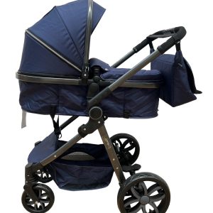 Carucior Bleumarin 2in1 Sport si Landou cu Geanta Pentru Bebelusi