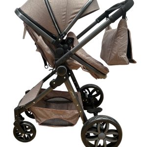 Carucior Maron 2in1 Sport si Landou cu Geanta Pentru Bebelusi