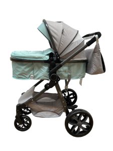 Carucior Gri-bleu 2in1 Sport si Landou cu Geanta Pentru Bebelusi