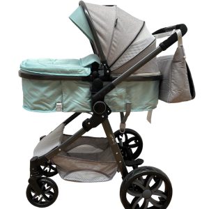 Carucior Gri-bleu 2in1 Sport si Landou cu Geanta Pentru Bebelusi