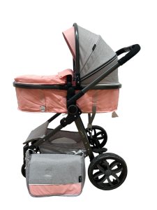 Carucior Gri-Roz 2in1 Sport si Landou cu Geanta Pentru Bebelusi