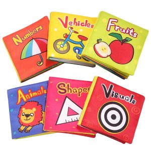 Set 6 Carticele Textile Senzoriale pentru Bebelusi