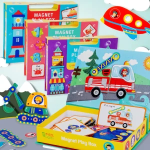 Puzzle Educativ Carte Magnetica Carton 4 Jocuri