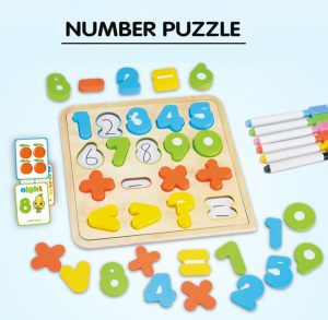Puzzle Lemn Cifre Semne Matematice Tabla de Scris