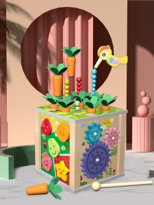 Cub Educativ Montessori Centru Activitati 6in1 Jucarie Senzoriala