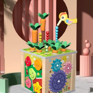 Cub Educativ Montessori Centru Activitati 6in1 Jucarie Senzoriala