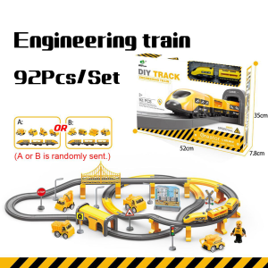 Circuit Electric Tren Engineering cu Accesorii 92piese