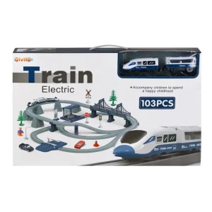 Circuit Tren Electric cu Accesorii 103 Piese DIY