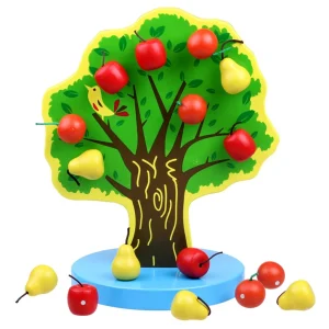 Jucarie Lemn Montessori Copac Fructe Magnetice