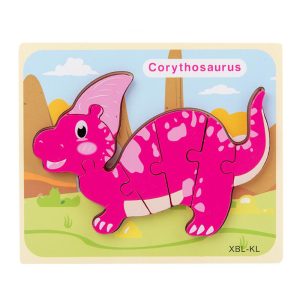Puzzle 3D Lemn Dinozaur Corythosaurus 7 Piese