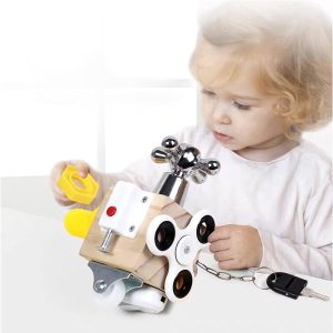 Jucarie Senzoriala Montessori Cub Activitati Busy Board