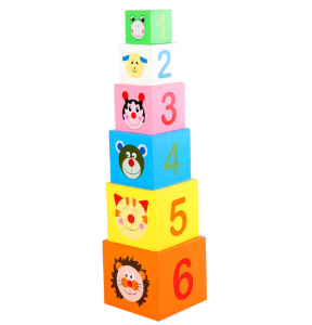 Cuburi Copii Turn Lemn Piramida Montessori