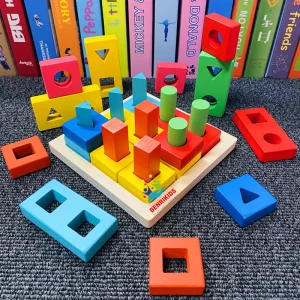 Sortator Montessori Forme Geometrice Lemn
