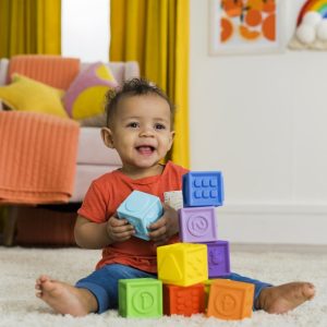 Jucarie Senzoriala Bebelusi Cuburi 3D Silicon