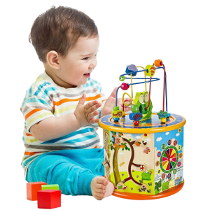 Jucarie Montessori Centru Activitati Lemn 8in1