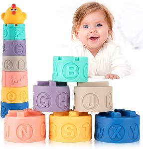 Set 6 Cuburi Senzoriale Litere 3D Silicon
